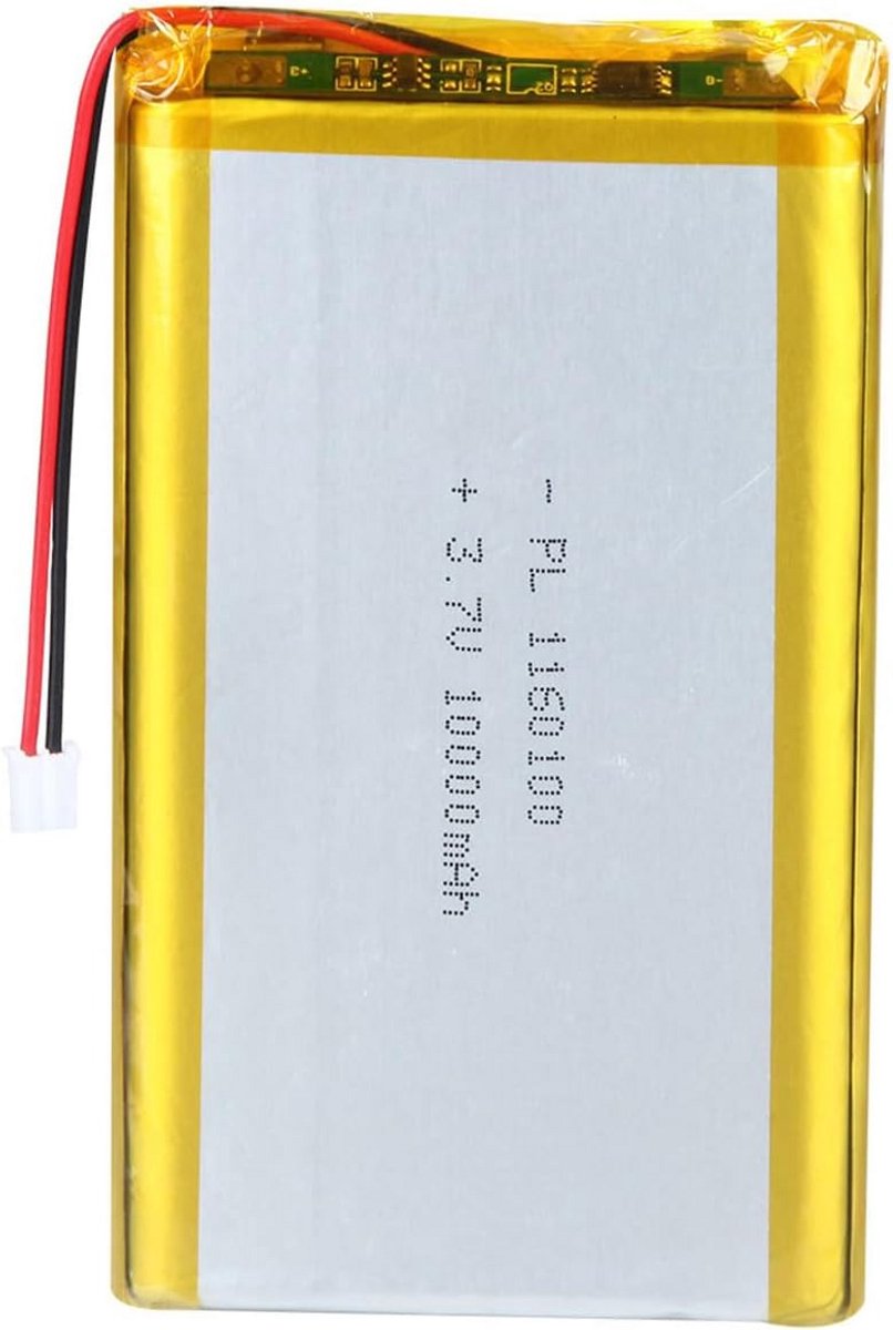 Oplaadbare Lithium Polymeer Batterij 3.7V 10000mAh met 2P-PH Kabel (2mm Raster)