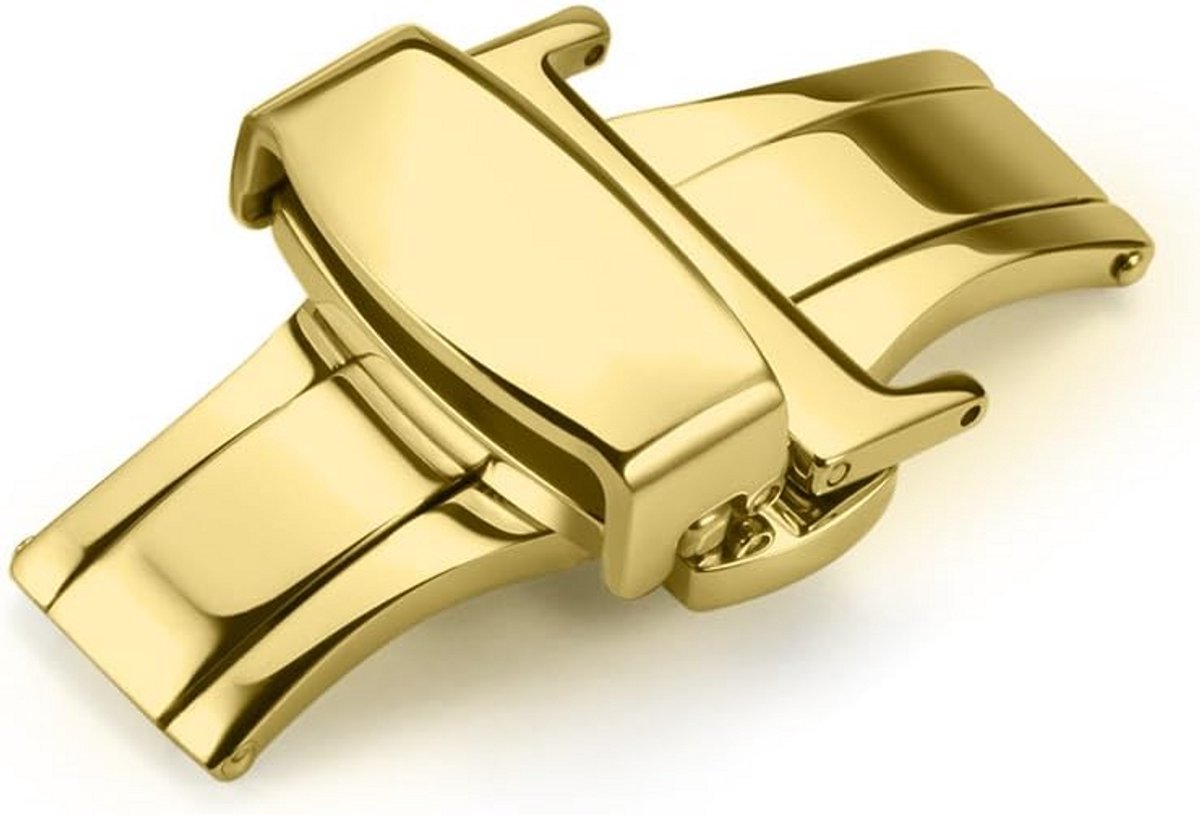 Vouwsluiting Horlogeband Voorzien van Drukknop | Roestvrij Staal | Diverse Maten en Kleuren