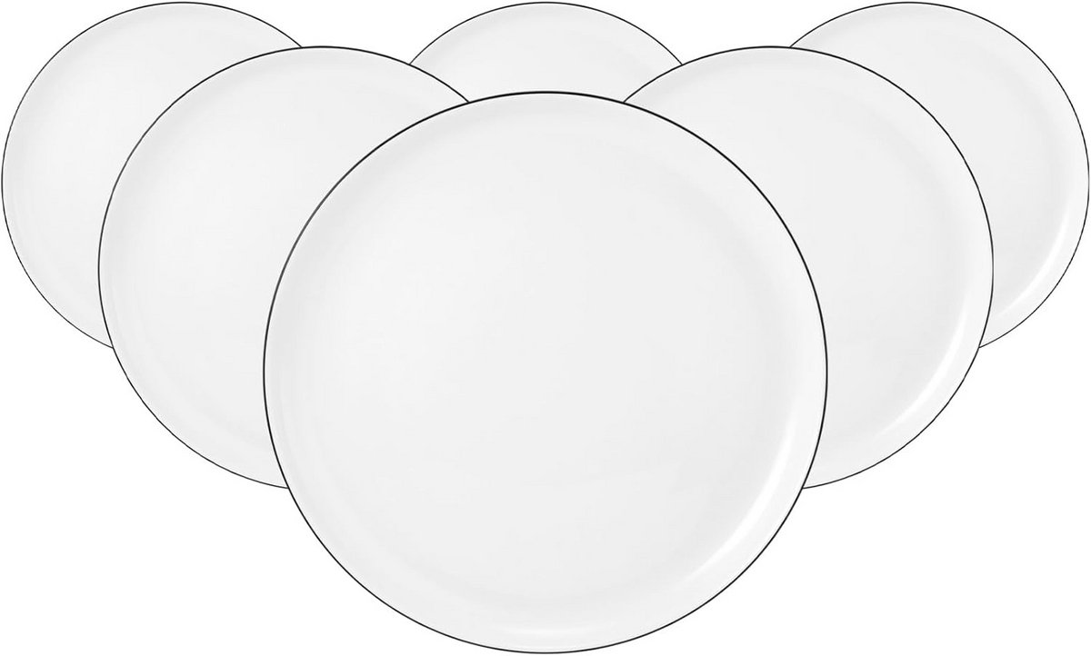 Set van 6 Dinerborden Rond 26 cm Zwart - Vaatwasser & Magnetronbestendig