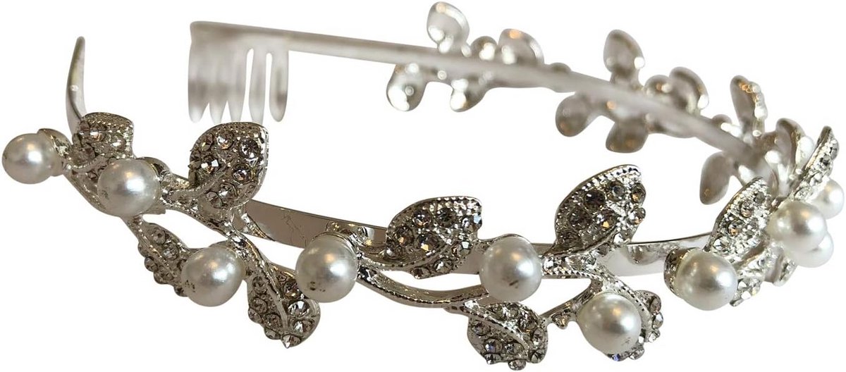 Elegante Parel & Kristal Haarband Tiara Bruiloft Haaraccessoire voor Dames