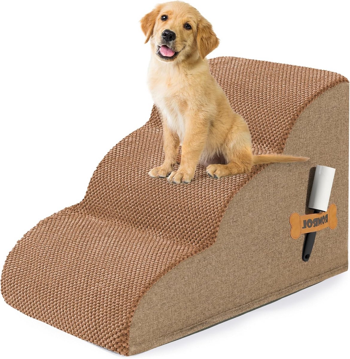 Honden Trap voor Bed en Bank - 3 Niveaus Huisdier Oprit met Antislip & Waterdichte Hoes