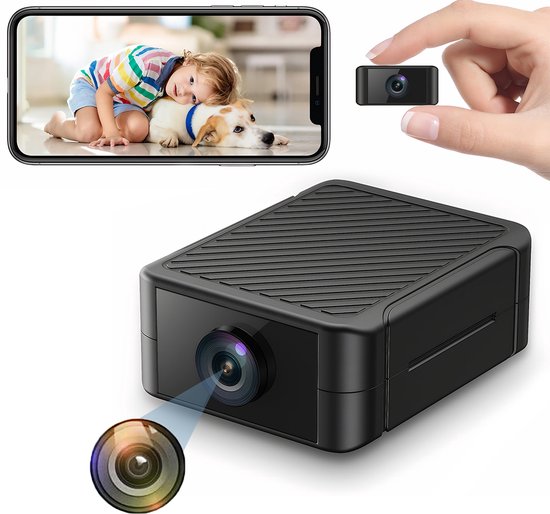 Folelyi Spy Camera-mini Verborgen camera-Draadloze - 1080P Full HD -Bewegingsdetectie en NachtzichtWifi ，met App-beveiligingscamera voor Binnen-Met Wifi voor binnen en buiten