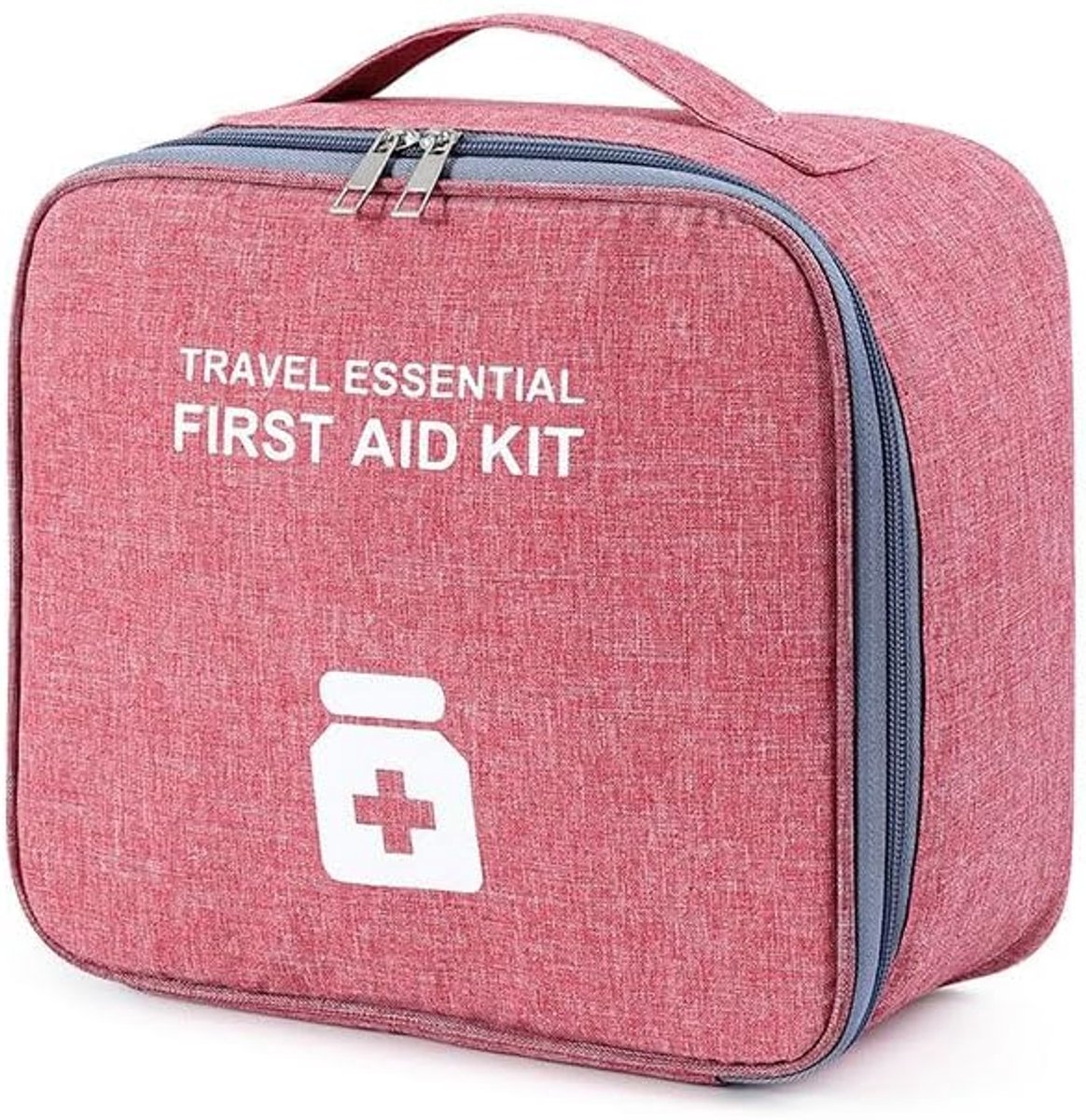 Azalia EHBO Tas Leeg – Waterdichte Verbanddoos / Toilettas – EHBO Koffer Voor Thuis, Auto of Reizen – Compact & Draagbaar – 25 x 22 x 12 cm(roze)