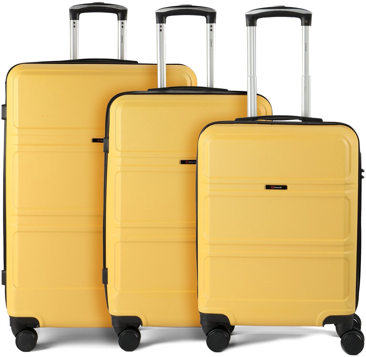 Benzi 5739 4 wielen Kofferset 3-delig - Harde bagage - TSA slot - gelb
