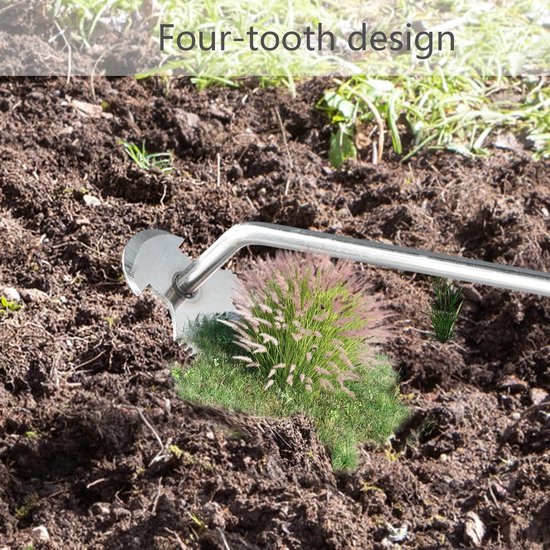 Garden Werk - Onkruid Cutter - Onkruid Verwijderaar - Voegen Cleaner - Tuin Gereedschap - Hand Onkruid Verwijderaar - Tool voor Tuinliefhebbers (Rubber Handvat - 4 Tanden) — afbeelding 3