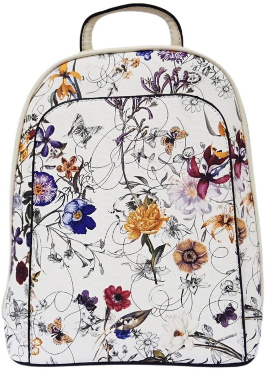 Rugzak met bloemenprint 26 x 11 x 32 cm.