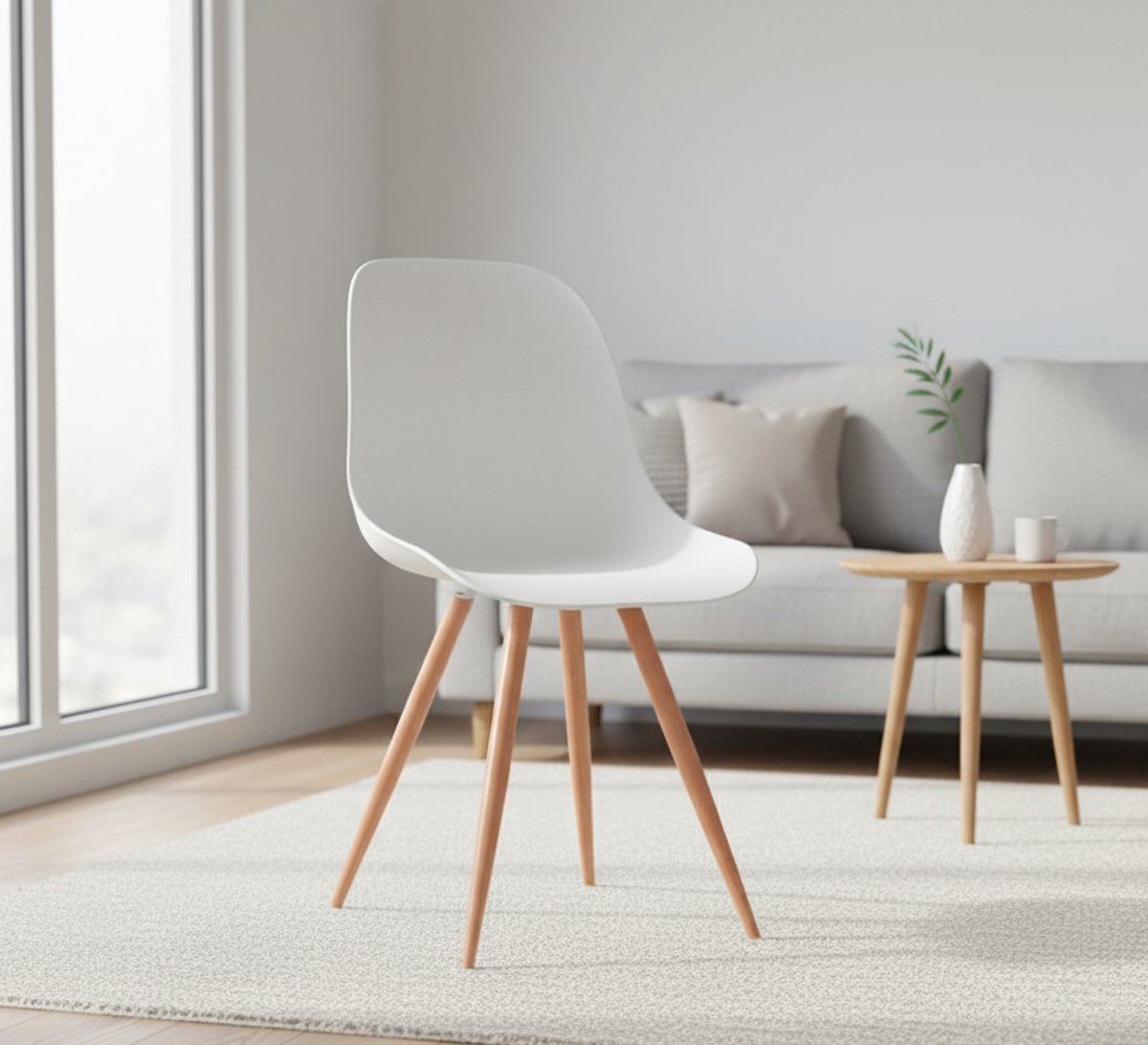 Stoel 46x54x88 cm - Wit - Medahomestore