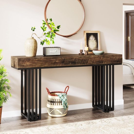 Consoletafel, bijzettafel, haltafel, smalle houten accenttafels