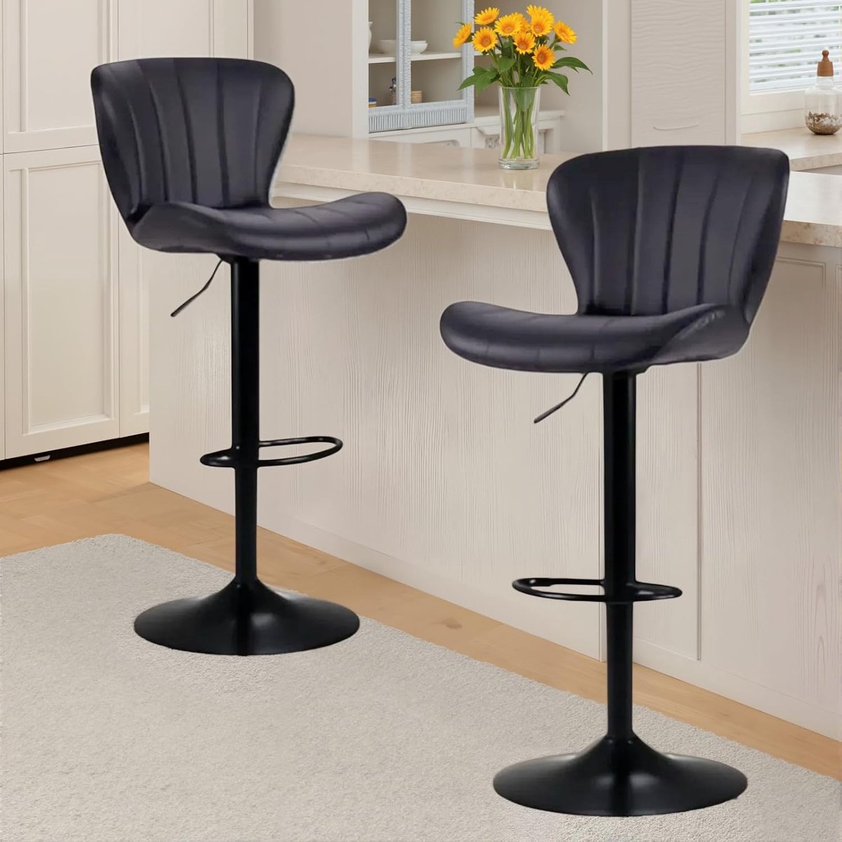 Set van 2 Design Barkrukken met Rugleuning - – Altameubel Luxe Industriële Barkrukken - Medahomestore