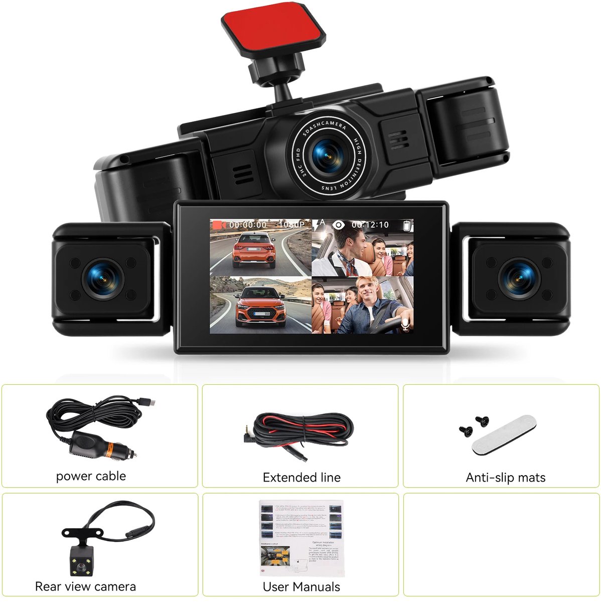 CYRO - Dashcam - Dashcam voor Auto - Dashcam voor auto Voor en Achter - Nachtzicht - Bewegingsdetectie - Parking Monitor - Zwart – foto 4