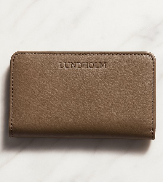 Portefeuille femme Lundholm en cuir avec protection RFID anti-piratage - Taupe - Cuir de vachette de haute qualité - Compact et Elegant - Portefeuille compact de Luxe pour femme - Idée cadeau - Design scandinave
