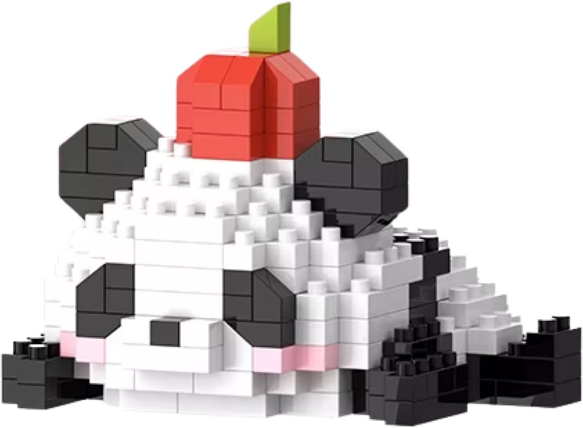 Panda – Kers - Nano Blocks - Bouwset – 192 Stukjes DIY Mini Bouwstenen - Blokken - Speelgoed - BRICKY