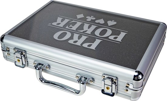 Tactic Pro Poker Set – Pokerset – Luxe Aluminium Koffer – 300 Chips van 11,5 gram – Inclusief Kaarten, Dobbelstenen en Dealer Button – Vanaf 14 Jaar