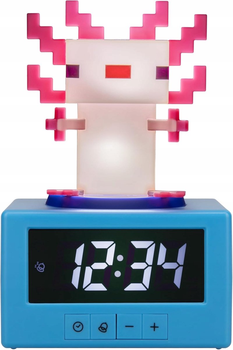 Minecraft Axolotl Digitale Wekker met Nachtlampje voor Kinderen