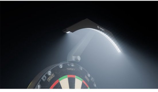 Target Darts Arc Dartboard Lighting System Home Cabinet Set - Includes World Dartboard Champions and 2 Sets of Darts, Black