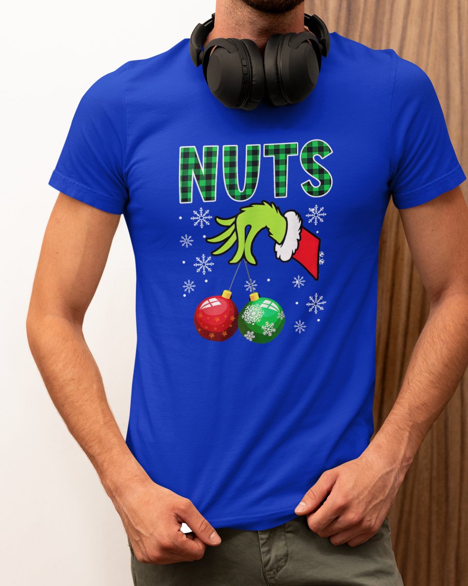 Nuts Kerst - Kerst T-shirt Blauw - Grappig T-shirt - Maat S - Kerst Cadeau Mannen - Limited Edition