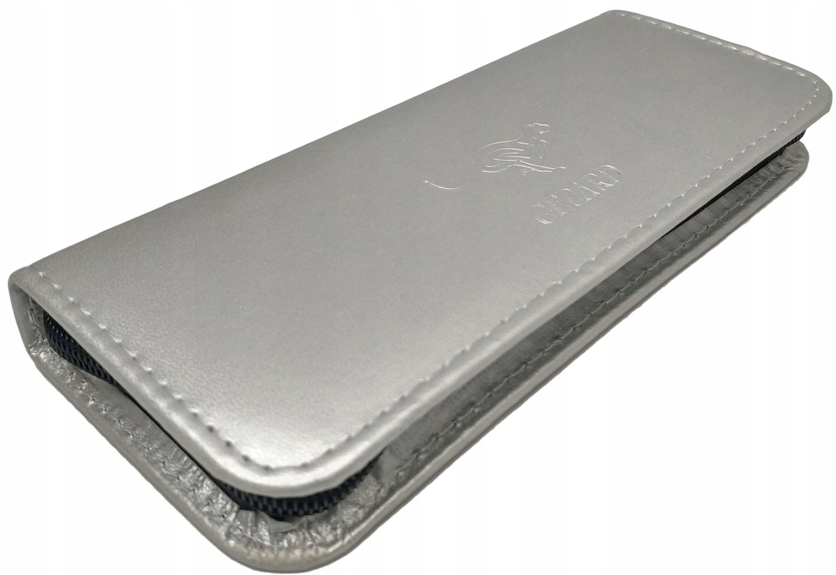 Zilveren Eco-lederen Etui voor Scharen en Kappersaccessoires