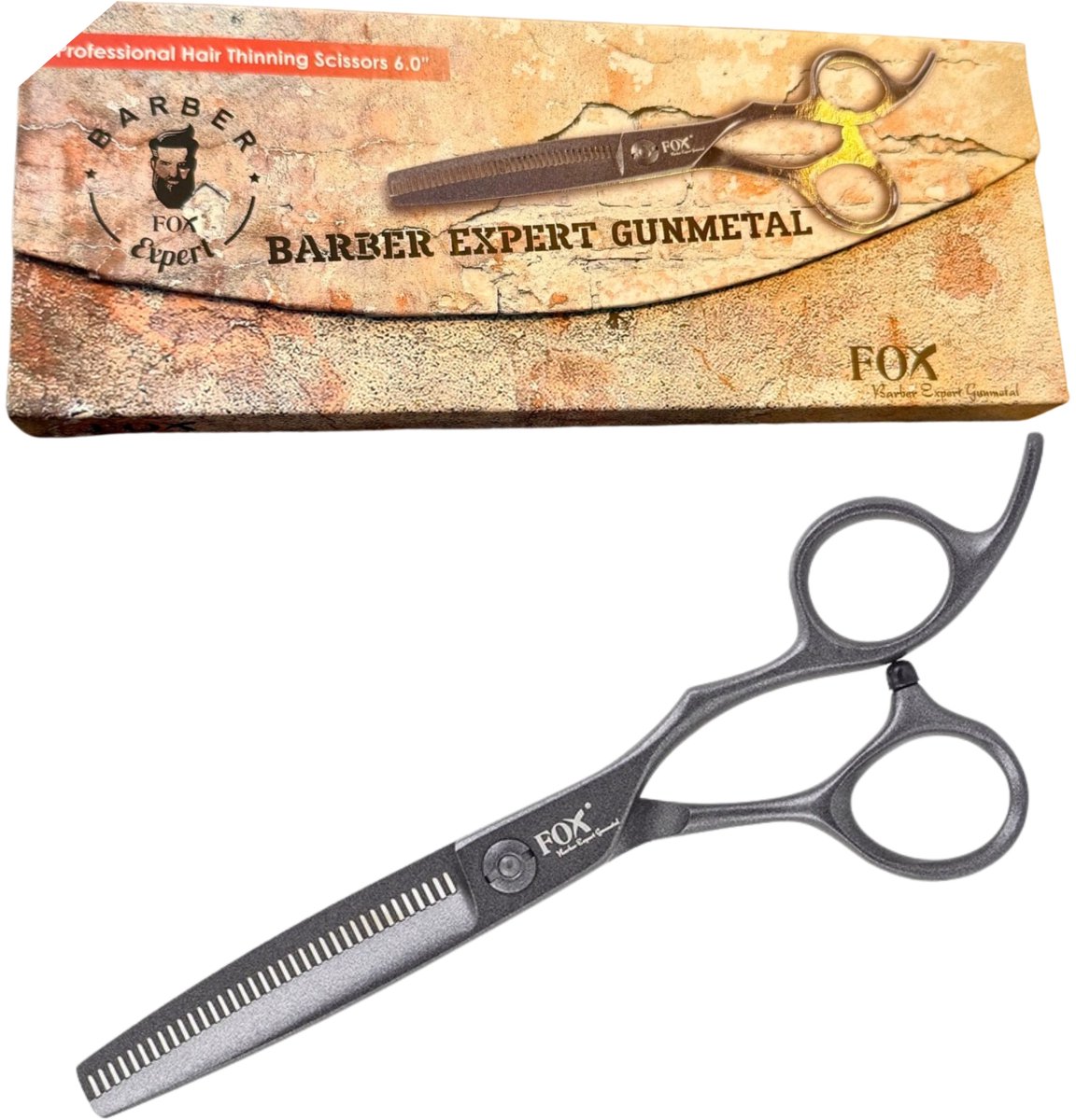 Fox Barber Expert Gunmetal Degażówki 6" Roestvrij Staal - Precisie Scharen