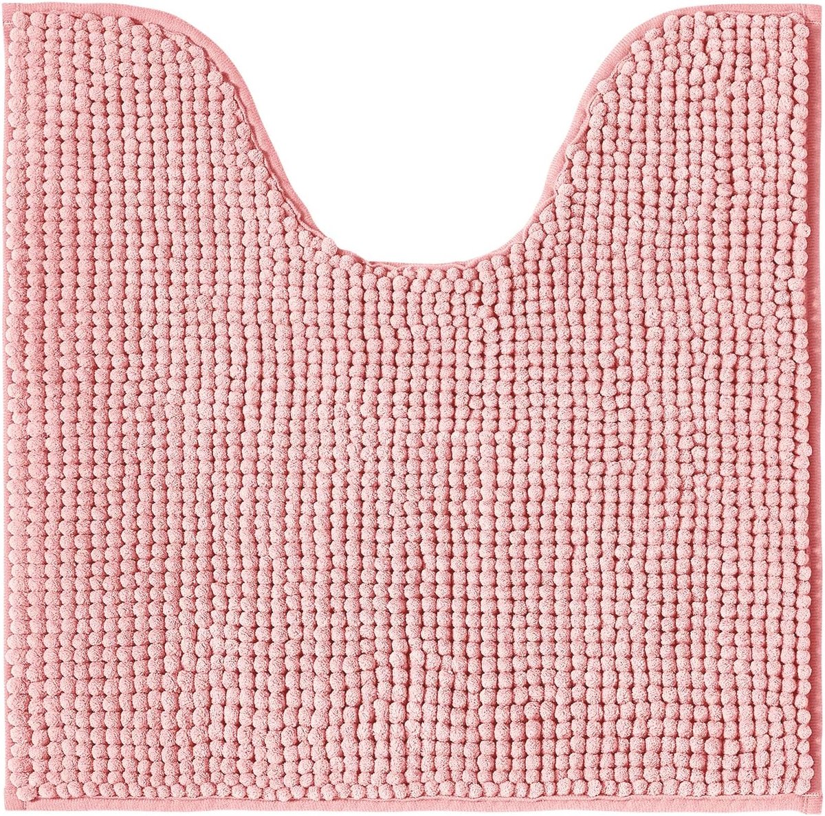 Badmat - 45 x 45 cm (Vierkant - WC-Uitsnijding) - Polyester - Glad geweven - Hoogpolig - Anti-Slip - Super absorberend - machinewasbaar - Kleur : Roze