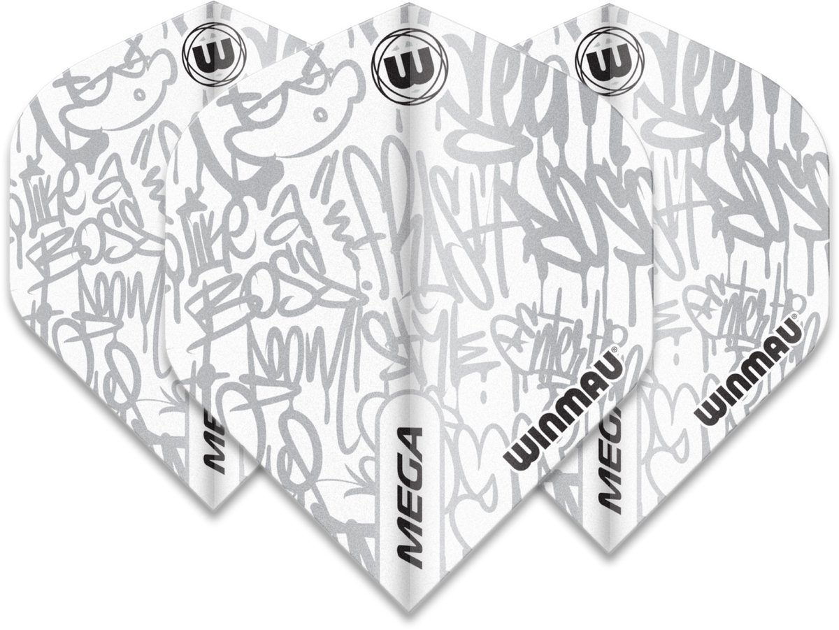 Winmau Mega Standard Graphic White - Dart Flights