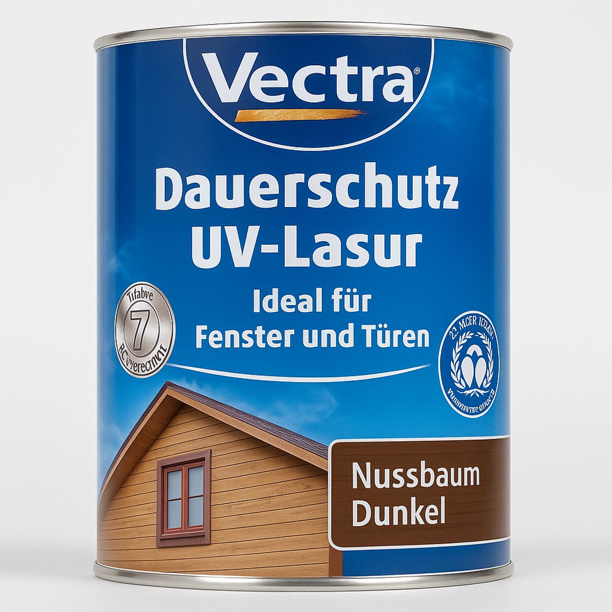 Vectra Dauerschutz UV-Lasur Nussbaum Dunkel 2,5 L | Hoogwaardige PU-Lasur Buiten & Binnen | UV- en Weerbestendig Houtbescherming