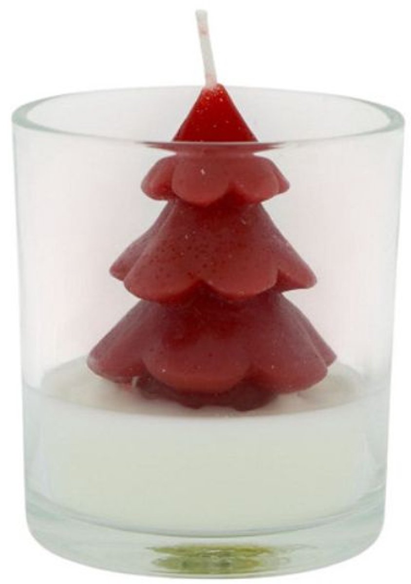 Home Society Kerst Boom in Glas Rood