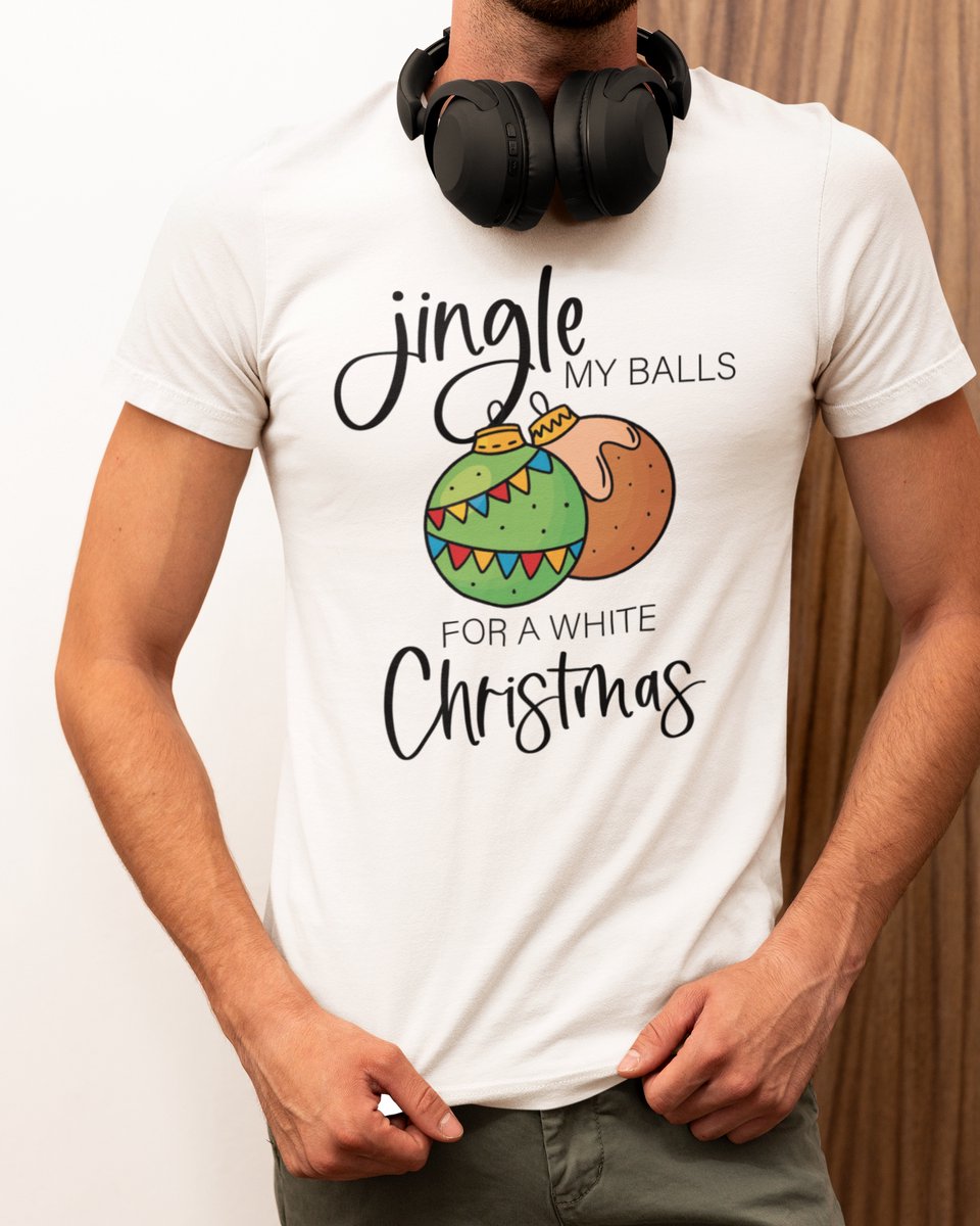 Jingle My Balls Kerst - Kerst T-shirt Wit - Grappig T-shirt - Maat XL - Kerst Cadeau Mannen - Limited Edition