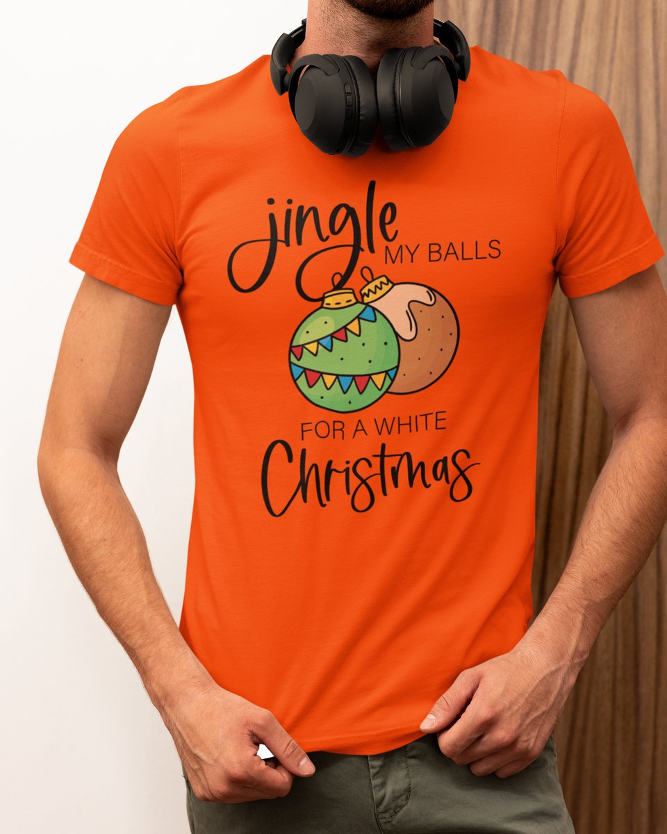 Jingle My Balls Kerst - Kerst T-shirt Oranje - Grappig T-shirt - Maat S - Kerst Cadeau Mannen - Limited Edition