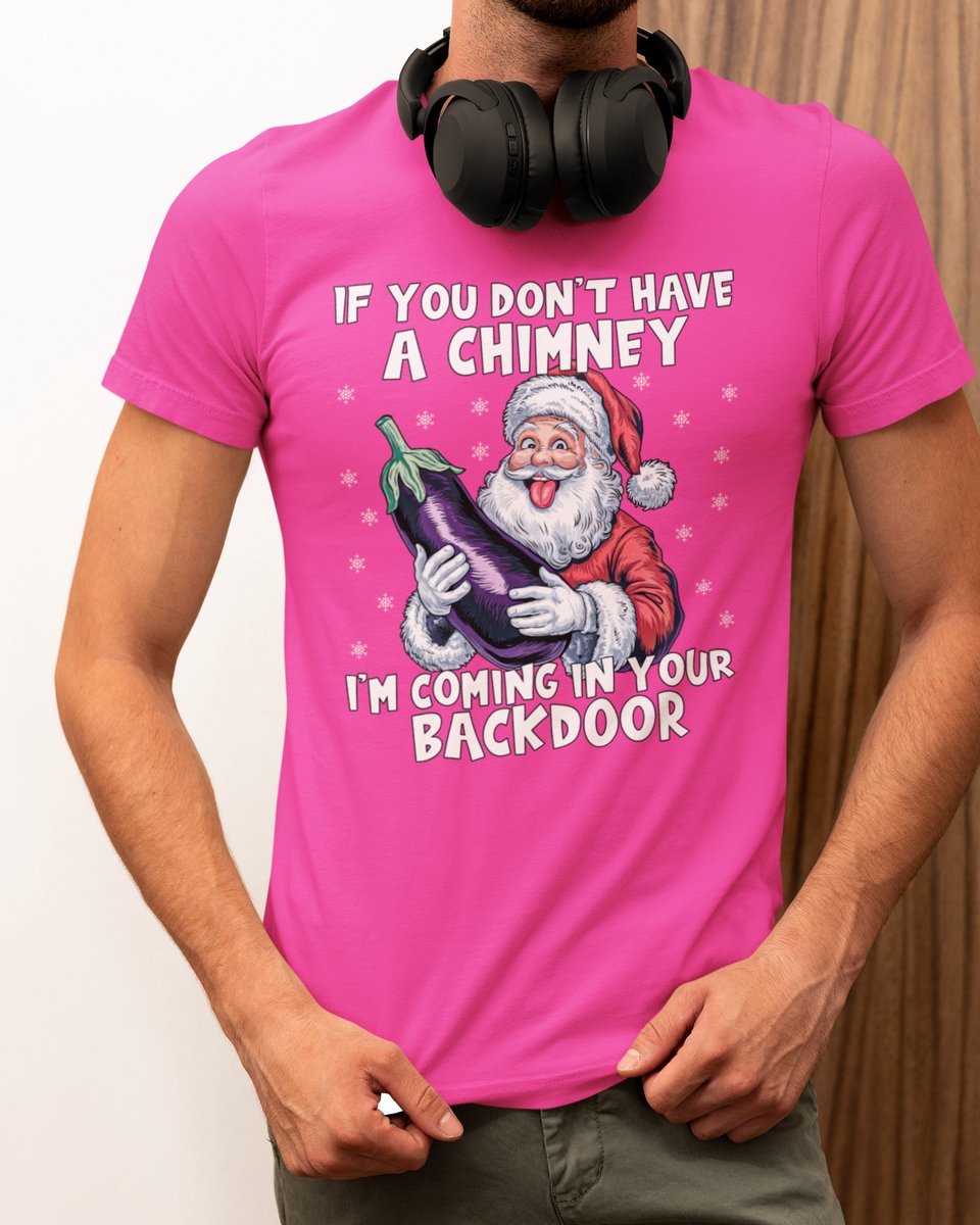 Coming in your Backdoor Kerst - Kerst T-shirt Roze - Grappig T-shirt - Maat S - Kerst Cadeau Mannen - Limited Edition