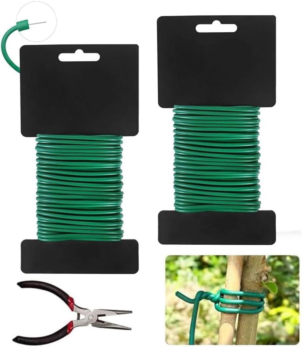CSGoods - Rubberen plantendraad voor plantenbinding en stresstraining, 2 stuks, 3,5 mm x 20 m.