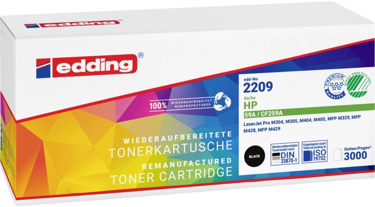 Edding Toner vervangt HP 59A, CF259A Compatibel Zwart 3000 bladzijden EDD-2209 18-2209
