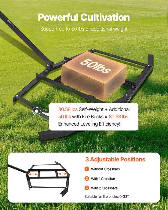 VEVOR Sleepeg Weideeg Weidesleep Gazontractor Veldeg 1670x860mm van VEVOR — afbeelding 4