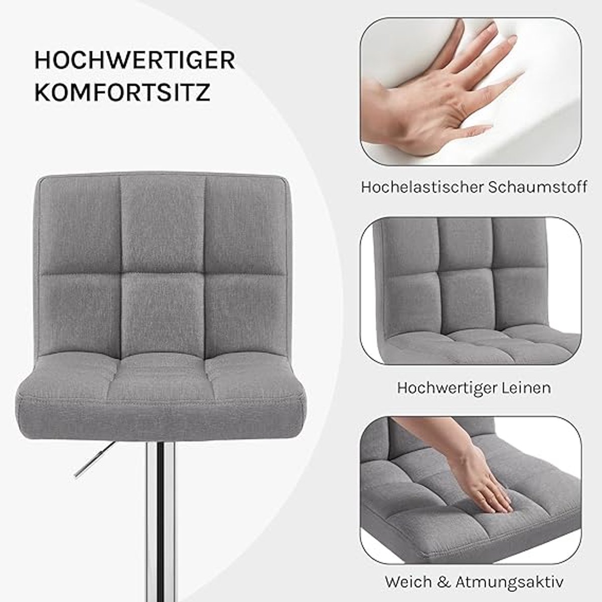 Set van 2 Design Barkrukken met Rugleuning - Barkrukken – Comfort, Design Functionaliteit - Medahomestore