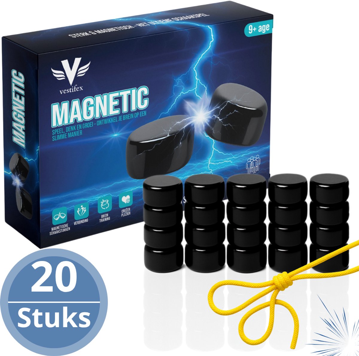 Vestifex® Magnetisch Schaakspel - Strategisch Denkspel - Magneet Spel - Educatief Strategiespel Voor Kinderen & Volwassenen