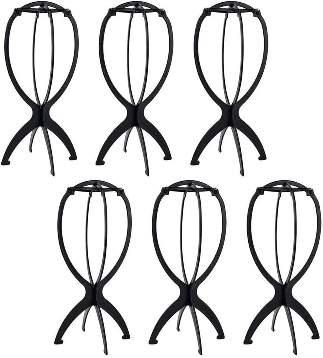 Wig Stand - 6 Stukken - Draagbare Vouwbare Plastic Haarstukhouder - Verplaatsbare Haarstukhouder - Föhn - Vouwbare Pruikhouder