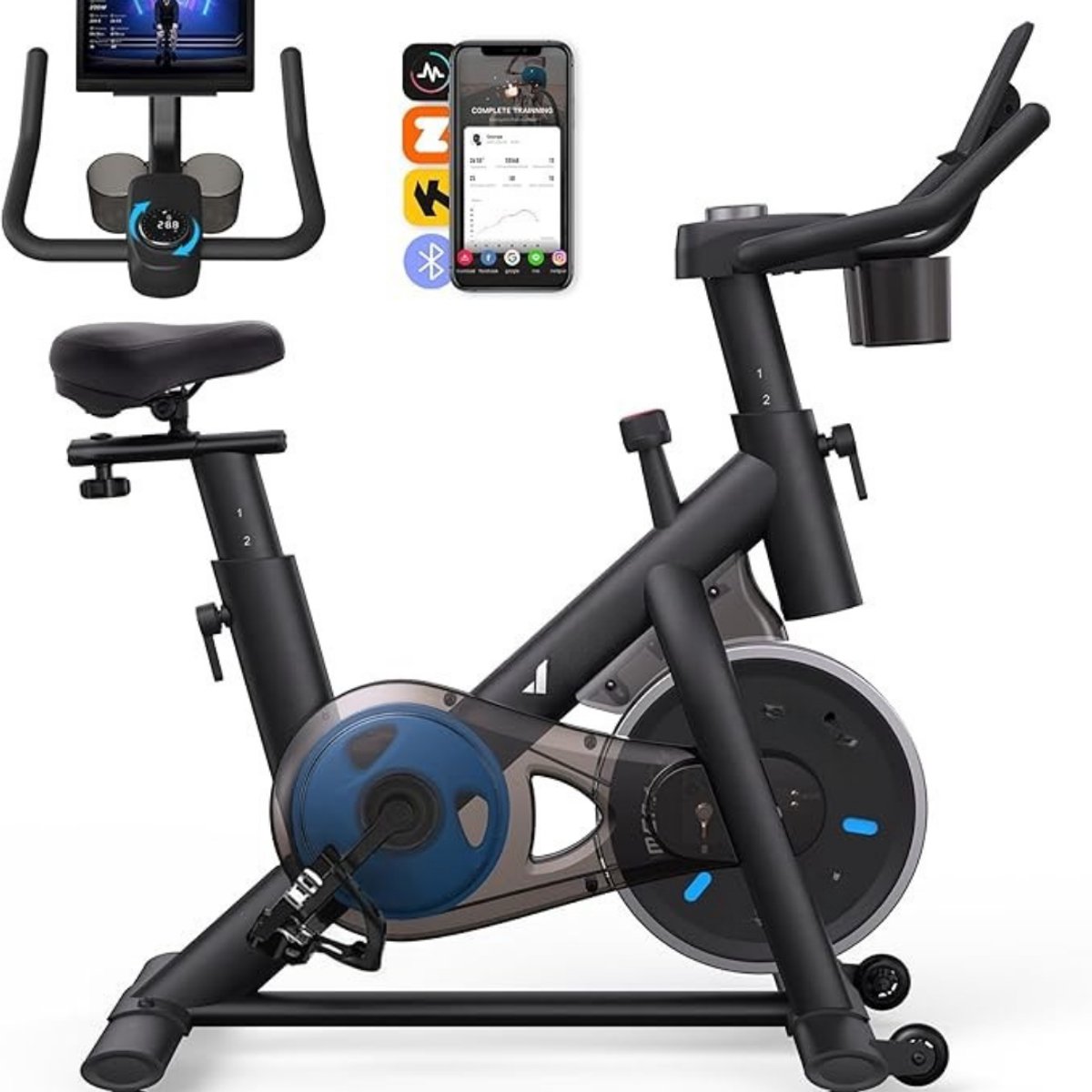MMP® Spinningfiets - Spinning Fiets - Zwart - 108cm x 49cm x 123cm