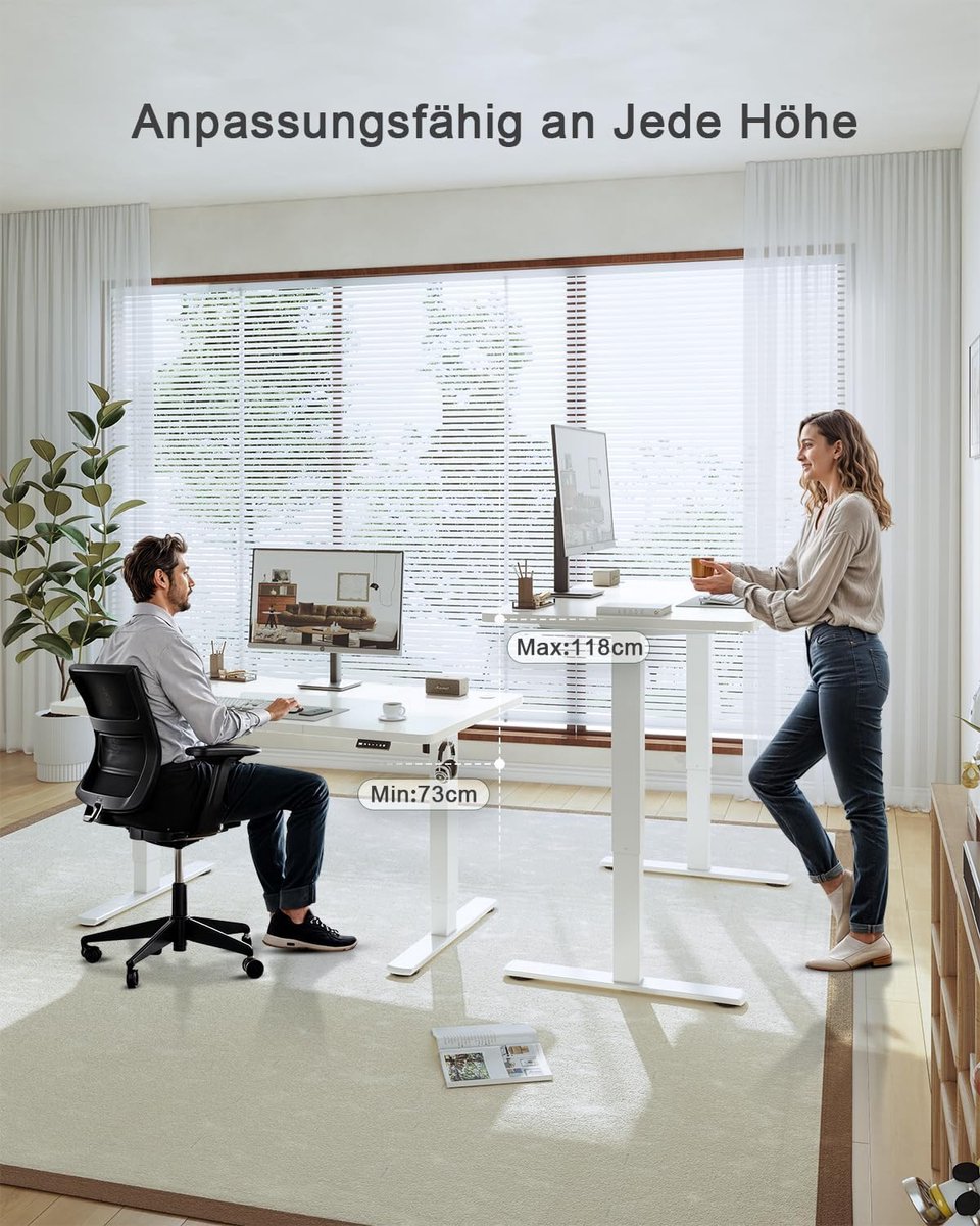Electric Desk ProLift Max – - 180x80 cm - Wit - Max – Elektrisch Zit-Sta Bureau - Medahomestore