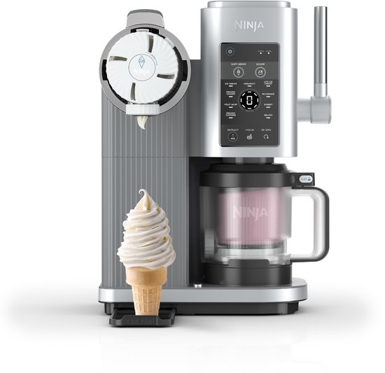 Ninja CREAMi SPIN Schepijs en Softijsmachine voor roomijs, creamifit, light ijs, milkshakes, sorbet, gelato en frozen yoghurt - NC701BU