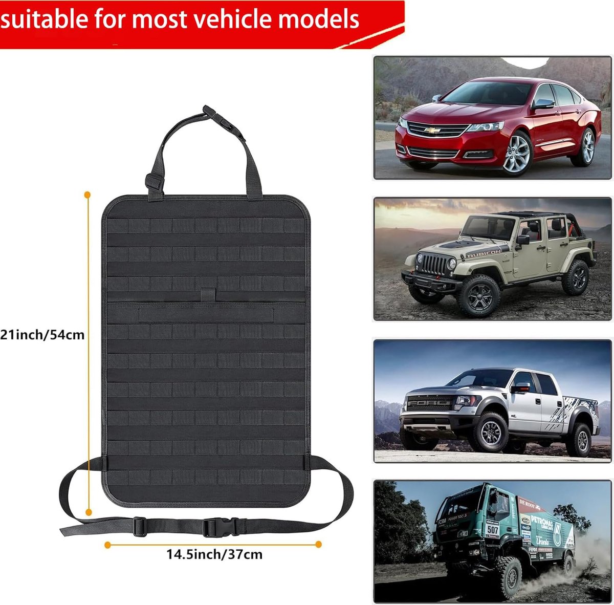 Universele 6-in-1 tactische organizer voor de achterbank - organizer voor de auto - waterdichte Oxford-stof - grote achterbank-organizer voor alle voertuigen – foto 4