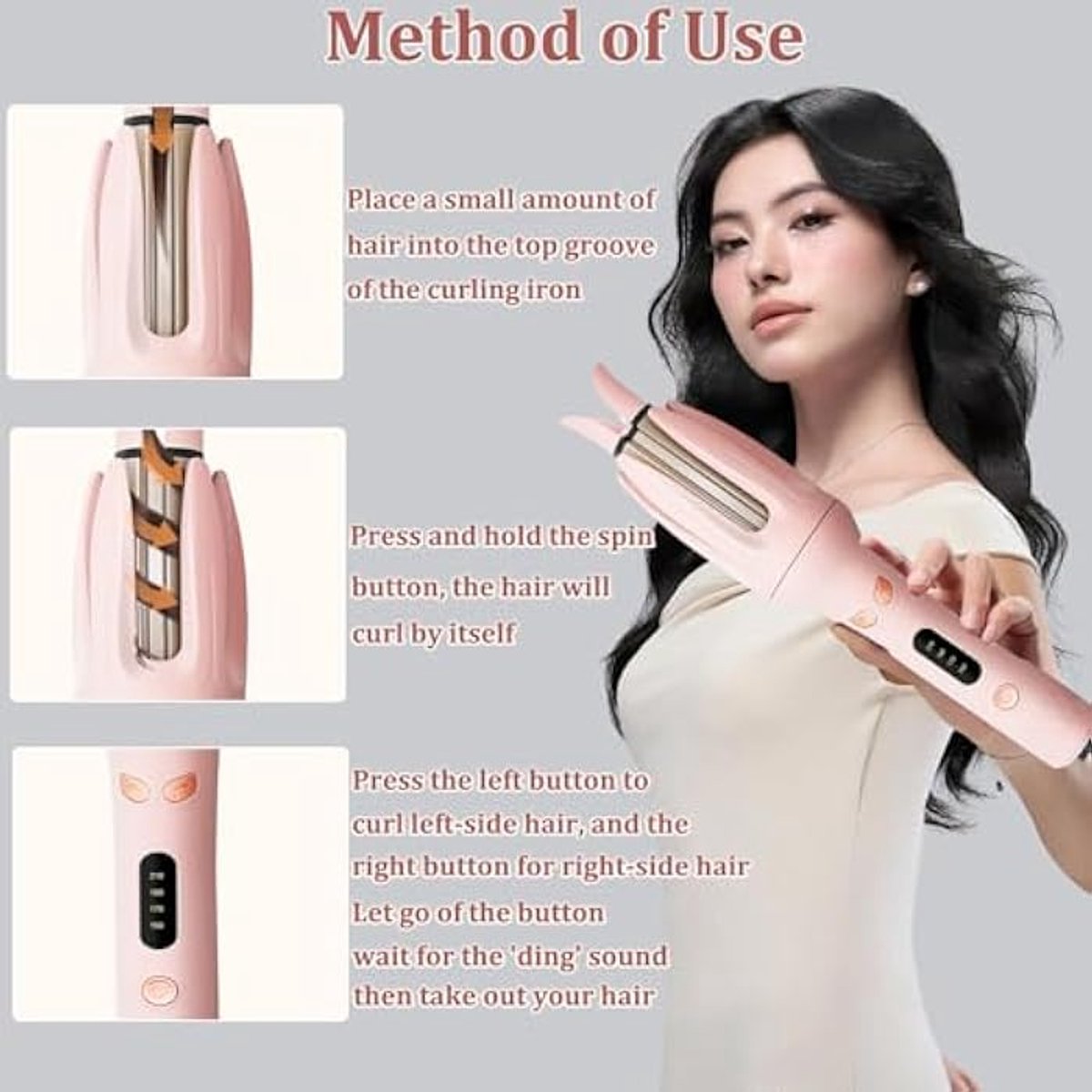 Draaiende krultang, automatische haarkruller, snelle - afbeelding 2