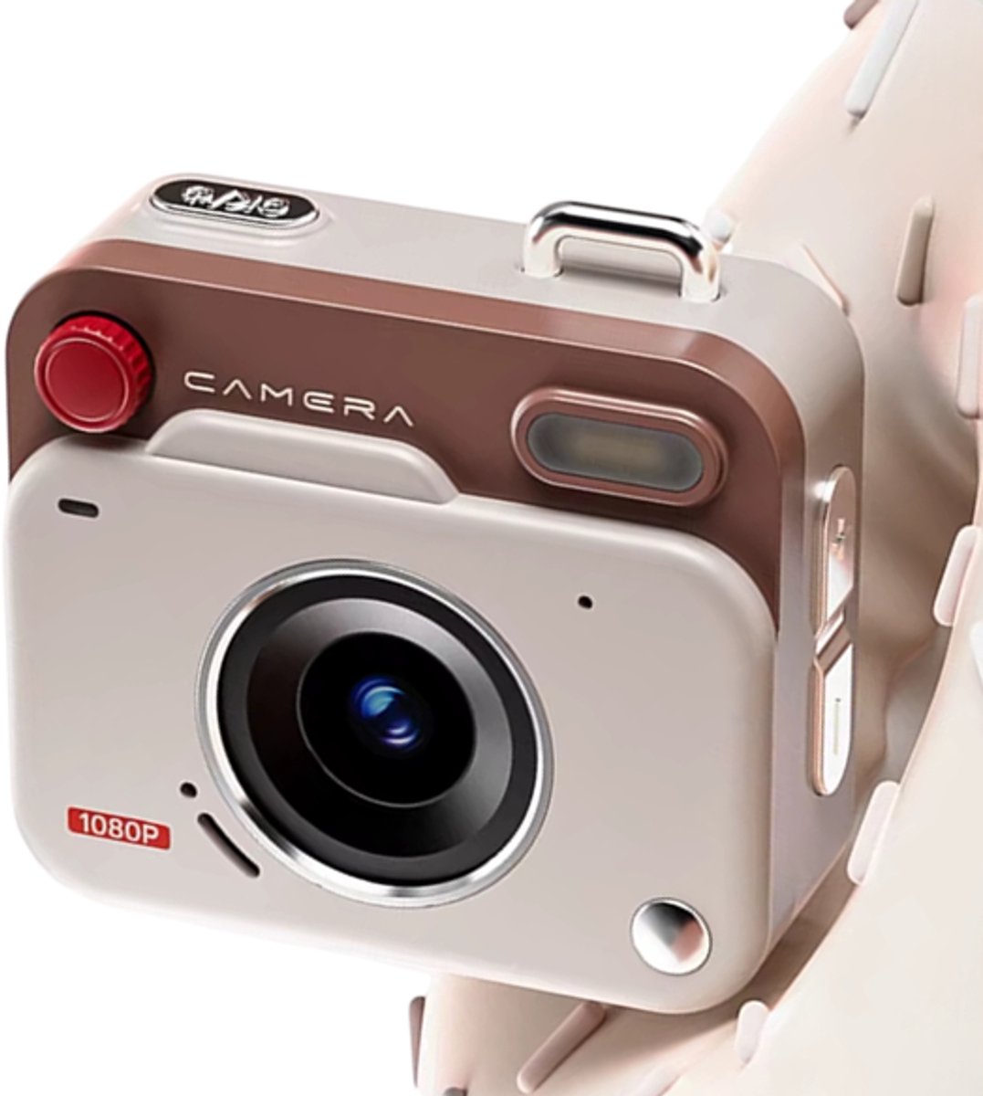 2026 Nieuwe Mini Digitale Camera HD – Retro CCD Sleutelhanger Camera – Kleine Digitale Camera – Draagbare Duimzak Camera voor Outdoor, Reizen & Cadeau – Foto- en Video Recorder (Geen TF-kaart)-BEIGE