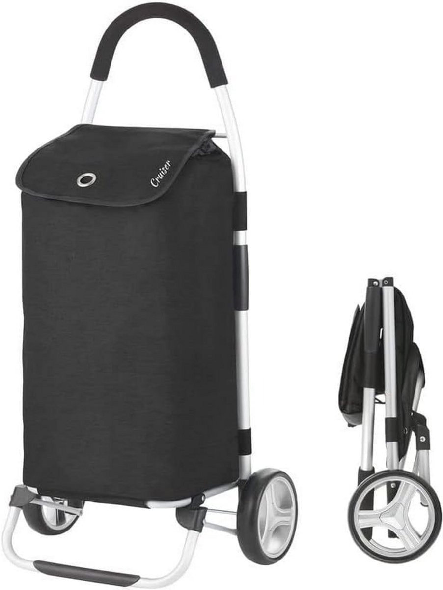 Opvouwbare winkelwagen 40 liter - lichtgewicht boodschappentrolley