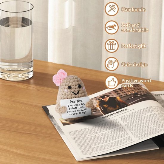 Positive Potato - Positieve Aardappel Bruin 7cm | Jubi Cadeautjes