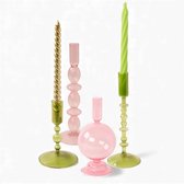 WinQ - Bougeoirs en verre coloré dans une combinaison Oranje/ Terra . Bougeoir en verre - Set composé de 3 pièces - Décoration salon - convient aux Bougies chandelles