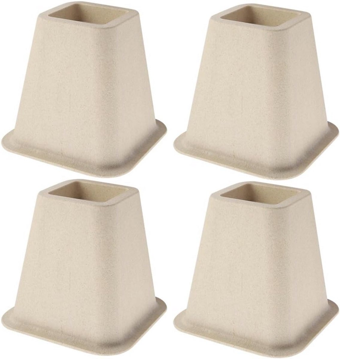 Meubelverhoging 15 cm - Set van 4 Tafel- en Bedverhogers voor Meer Opbergruimte - Zwart