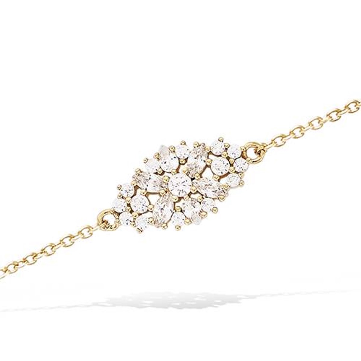 CHIVAL Armband 18K Verguld Goud "Sparkle Marquise" – Luxe, Hypoallergeen, Zirkonia, Cadeau voor Haar, Liefde, Romantiek, Geschenkverpakking, Glimmend, Sieraad, Kerst