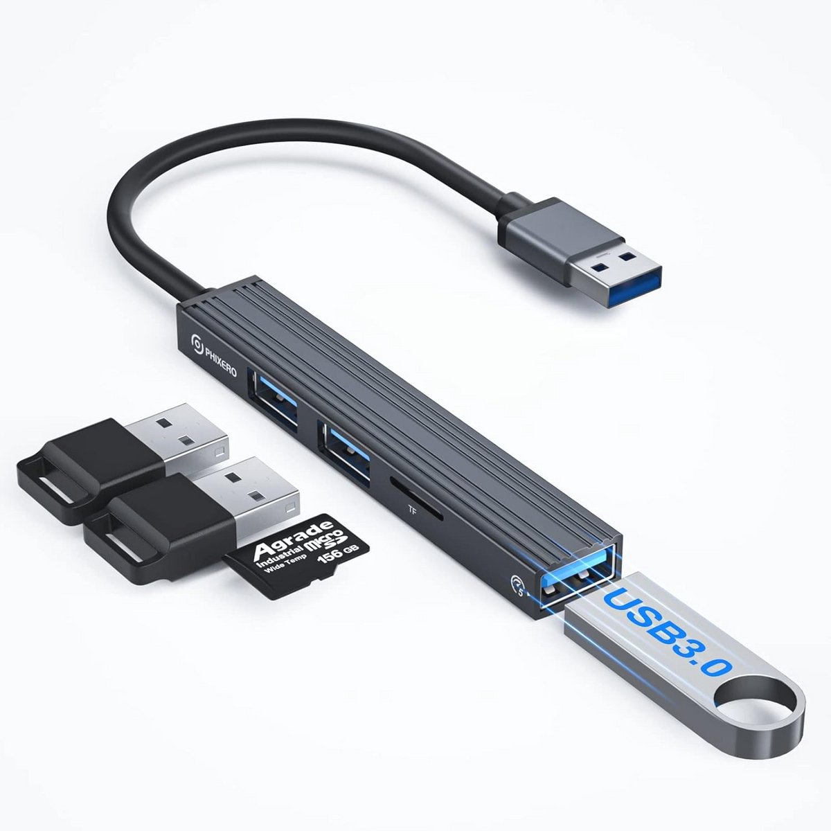 4-poorts USB-hub voor al je apparaten