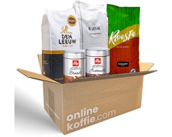 Proefpakket Koffiebonen - Kerst Koffieproeverij - 5 Smaken - 3500g - Illy Brasile & Illy Guatamala - Den Leeuw Koffie - Il Leone Espresso - Roasta Coffee - Koffiecadeau - Kerstpakket - Giftbox - Kerstcadeau - Verse koffiebonen
