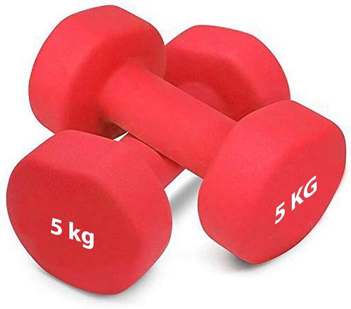 Halterset 2 x 4 kg - Zeshoekige Rubber Dumbbells voor Thuis en Sportschool