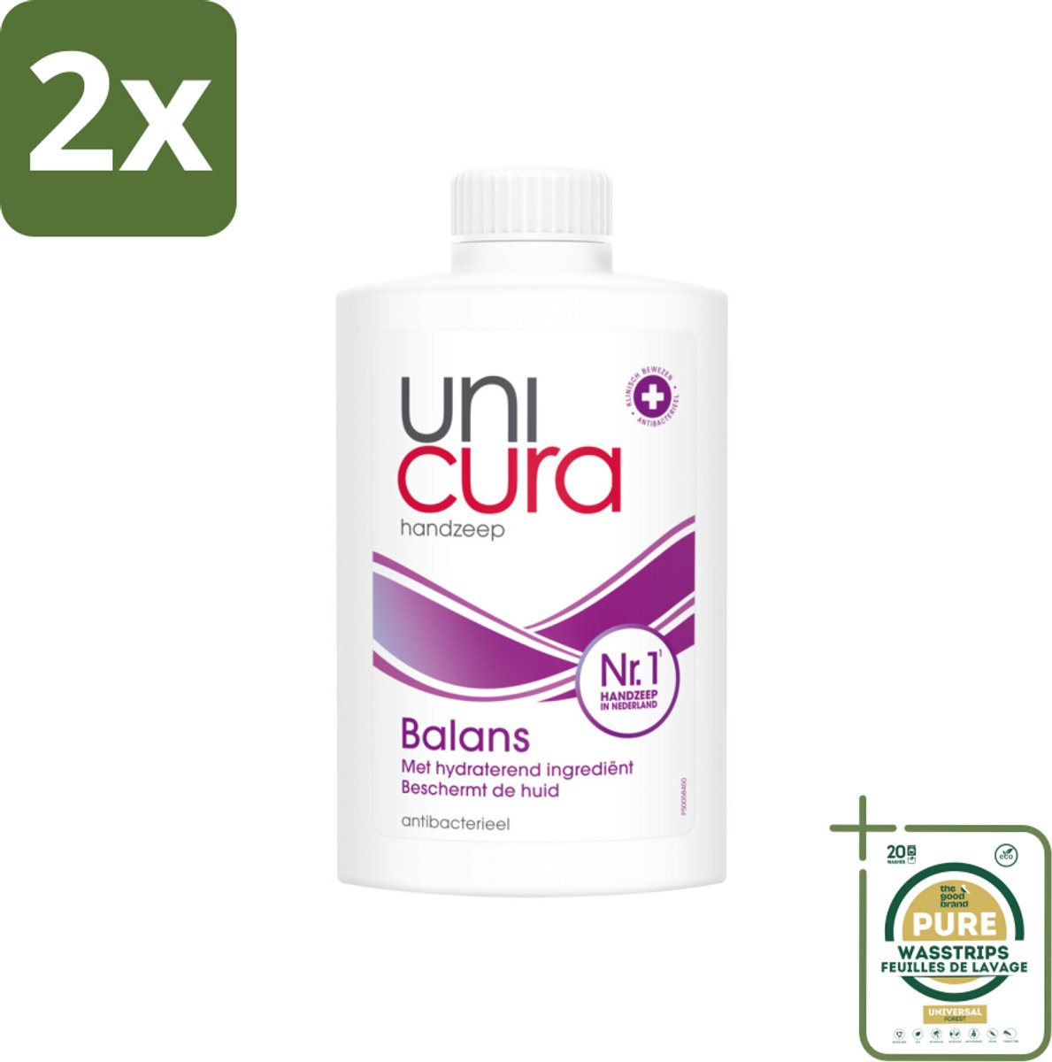 Unicura – Vloeibare Zeep Navulling – Balans – 250 ml - Voordeelverpakking - 2 stuks - Handhygiëne - Hand reinigen